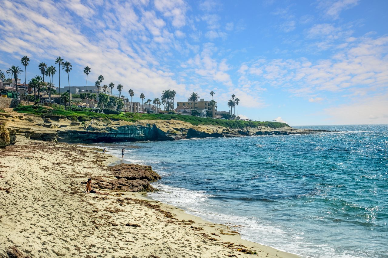 Beautiful beach and shoreline near San Diego